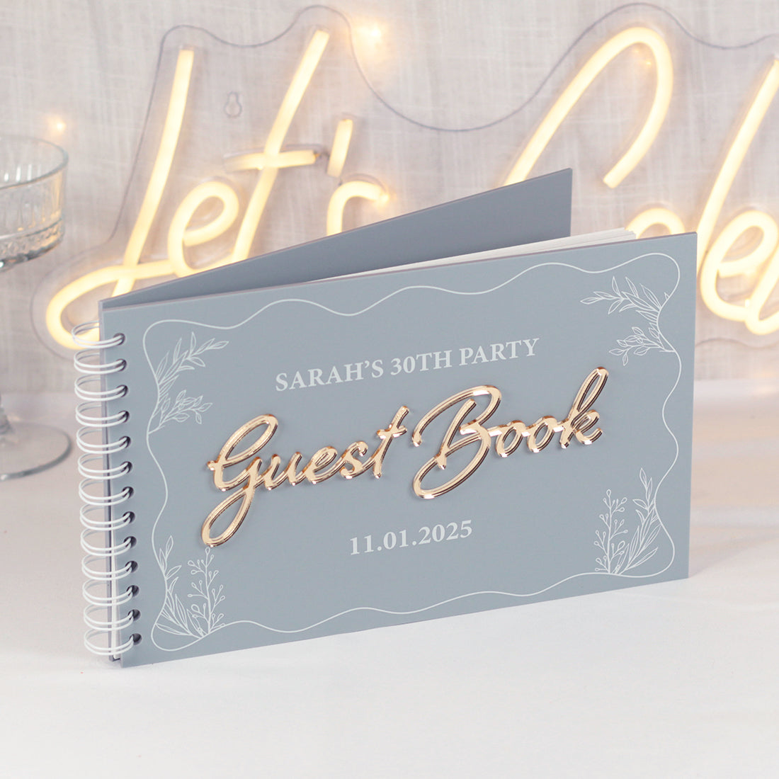 Birthday Party Acrylic 3D Wavy Guest Book-Love Lumi Ltd
