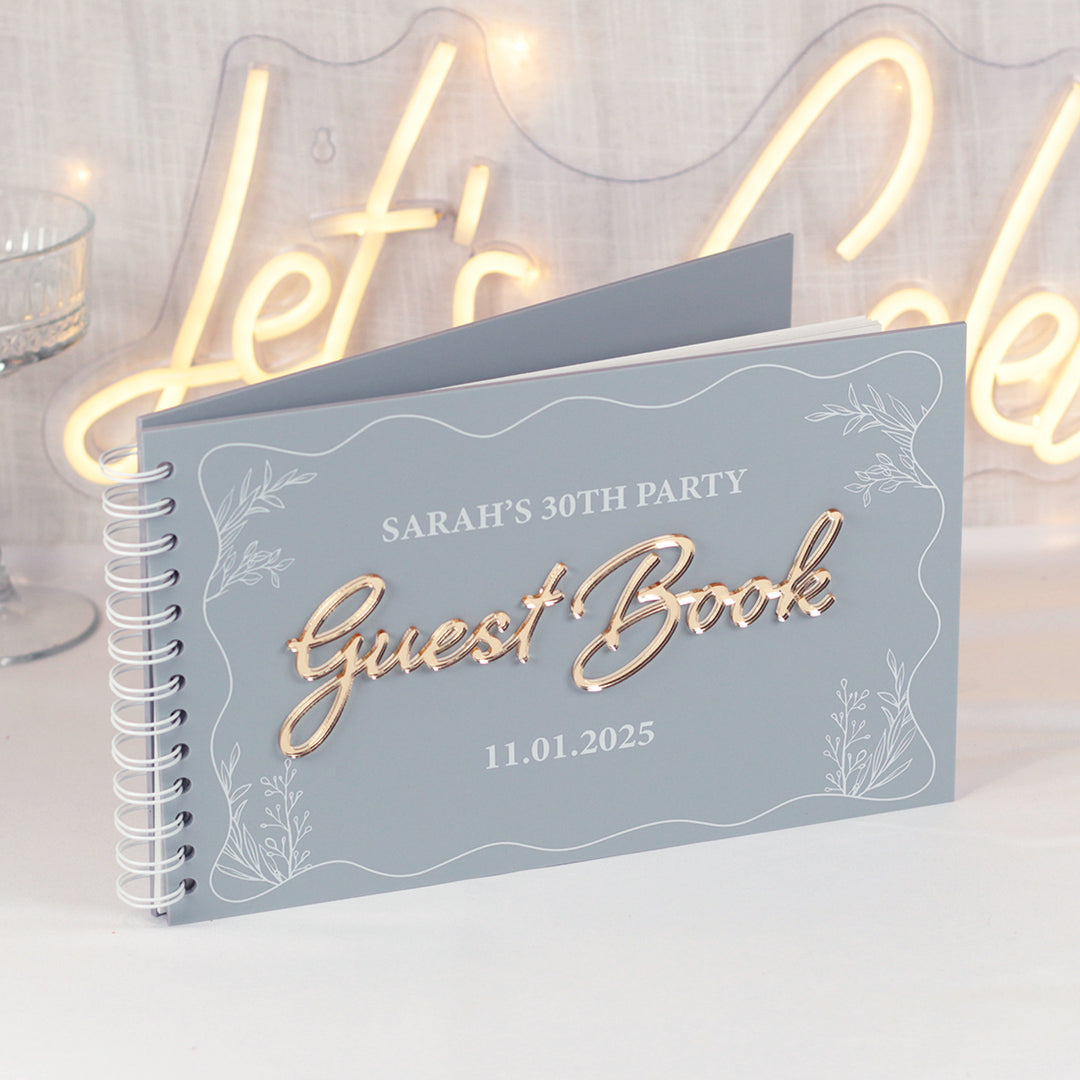 Birthday Party Acrylic 3D Wavy Guest Book-Love Lumi Ltd