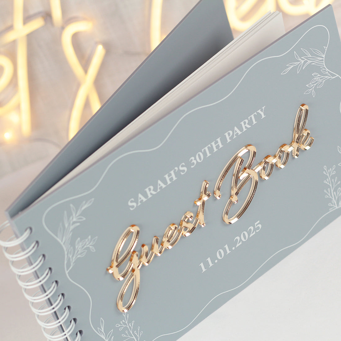 Birthday Party Acrylic 3D Wavy Guest Book-Love Lumi Ltd