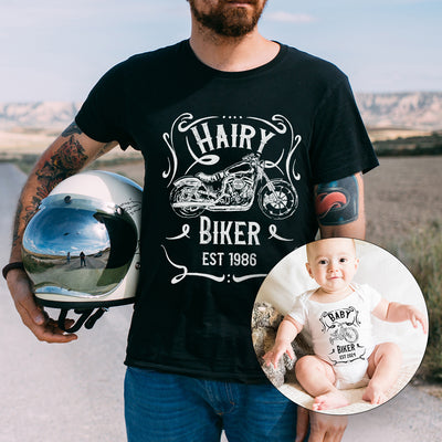 Motorbike Biker Dad and Baby Grow Clothing Set-Love Lumi Ltd