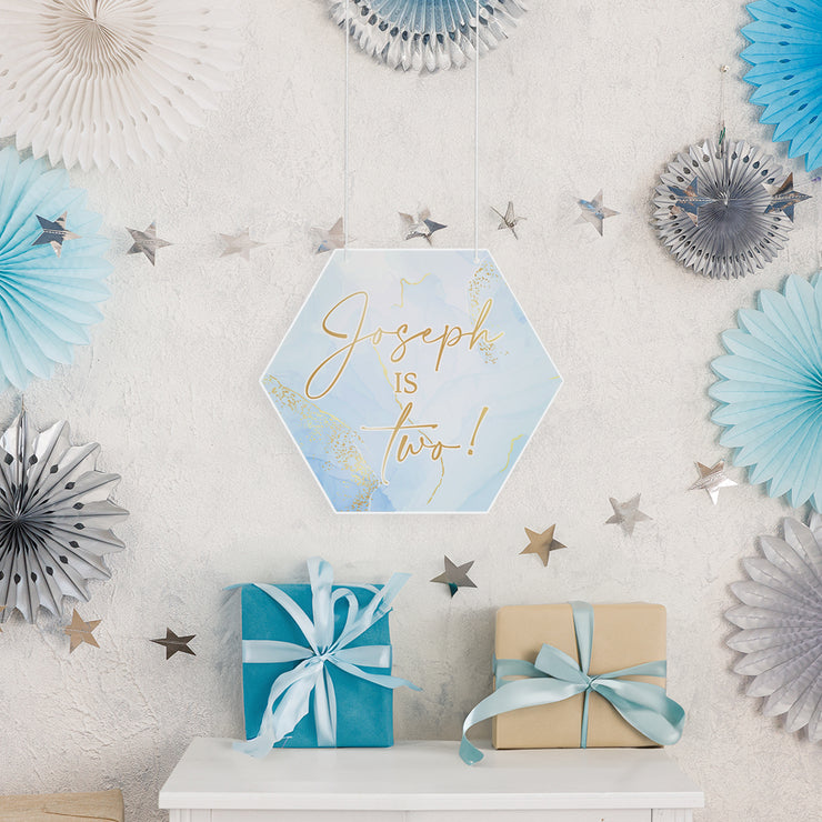 Marble Birthday Party Hanging Acrylic Sign Decoration-Love Lumi Ltd