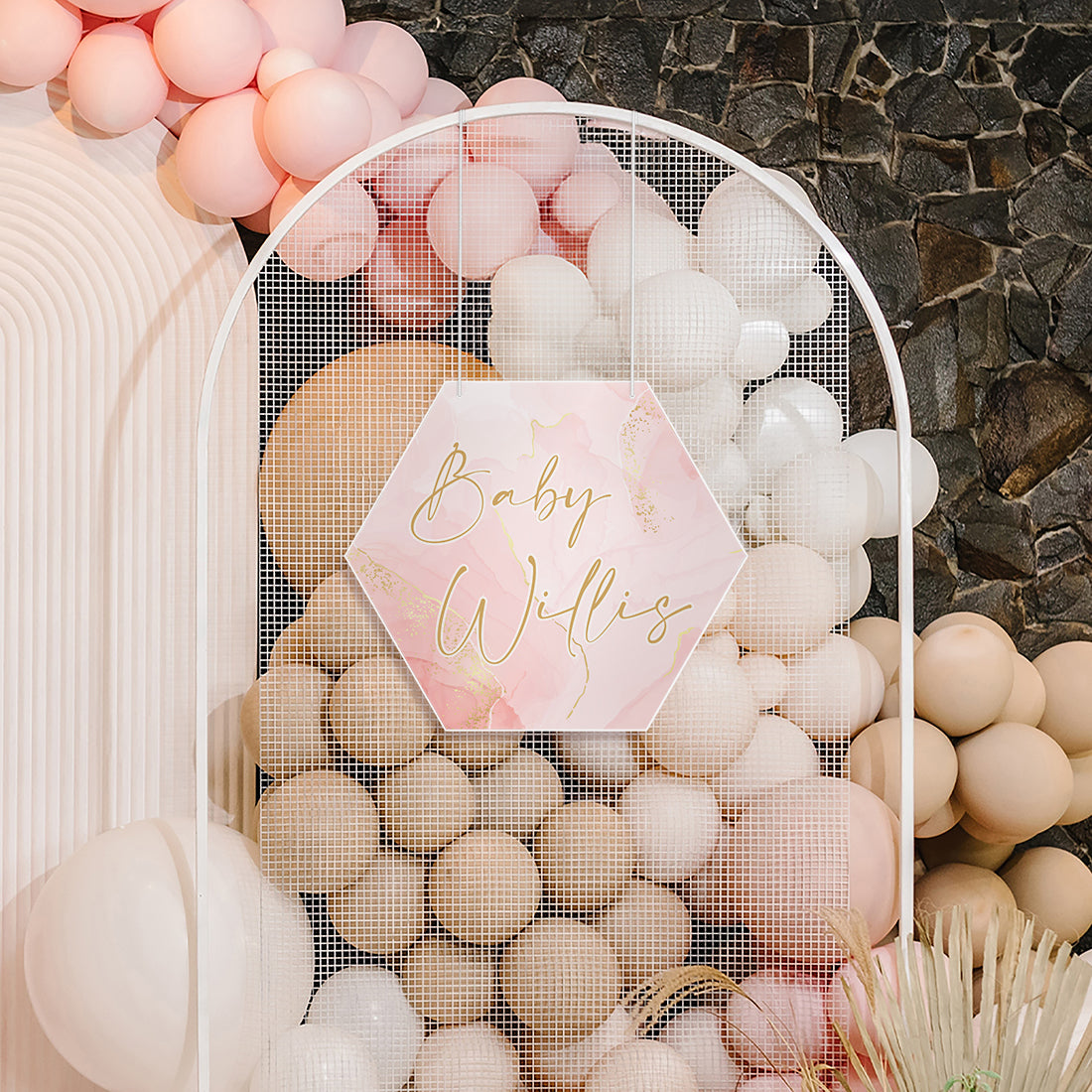 Marble Pink or Blue Baby Shower Hanging Acrylic Sign-Love Lumi Ltd