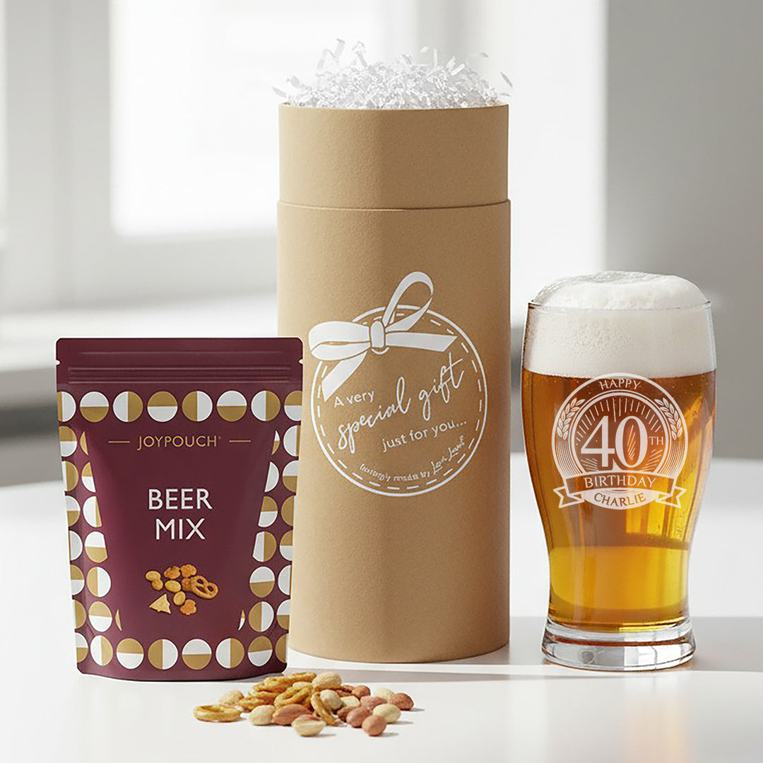 Happy 40th Birthday Engraved Pint Glass