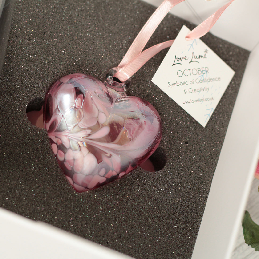 Personalised Any Age Birthday Stemless Glass and Birthstone Heart Gift Boxed Set