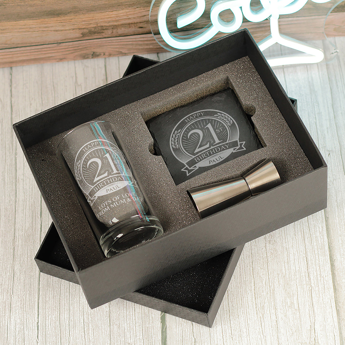 21st Birthday Highball Glass and Gift Boxed Set