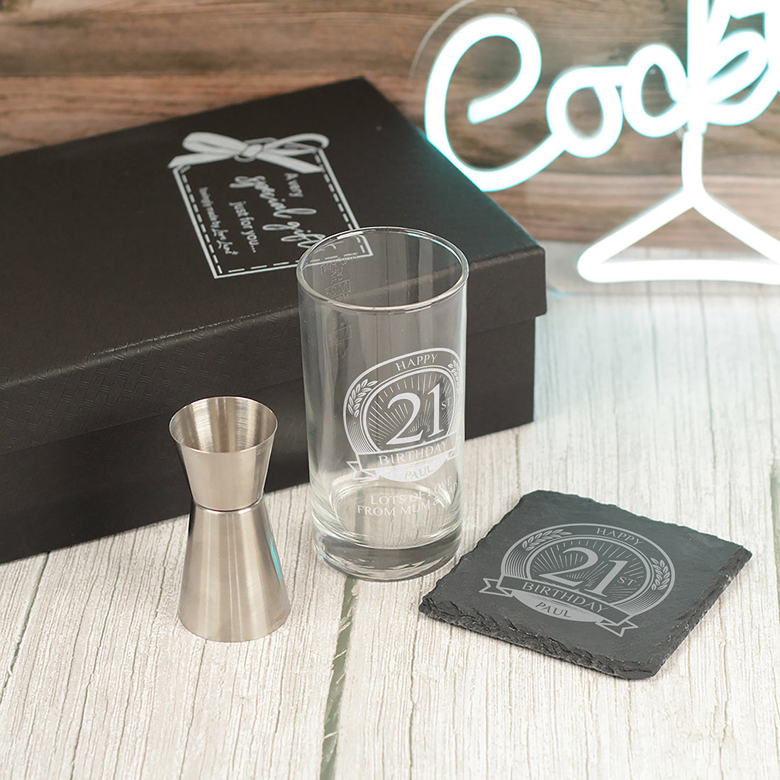 21st Birthday Highball Glass and Gift Boxed Set