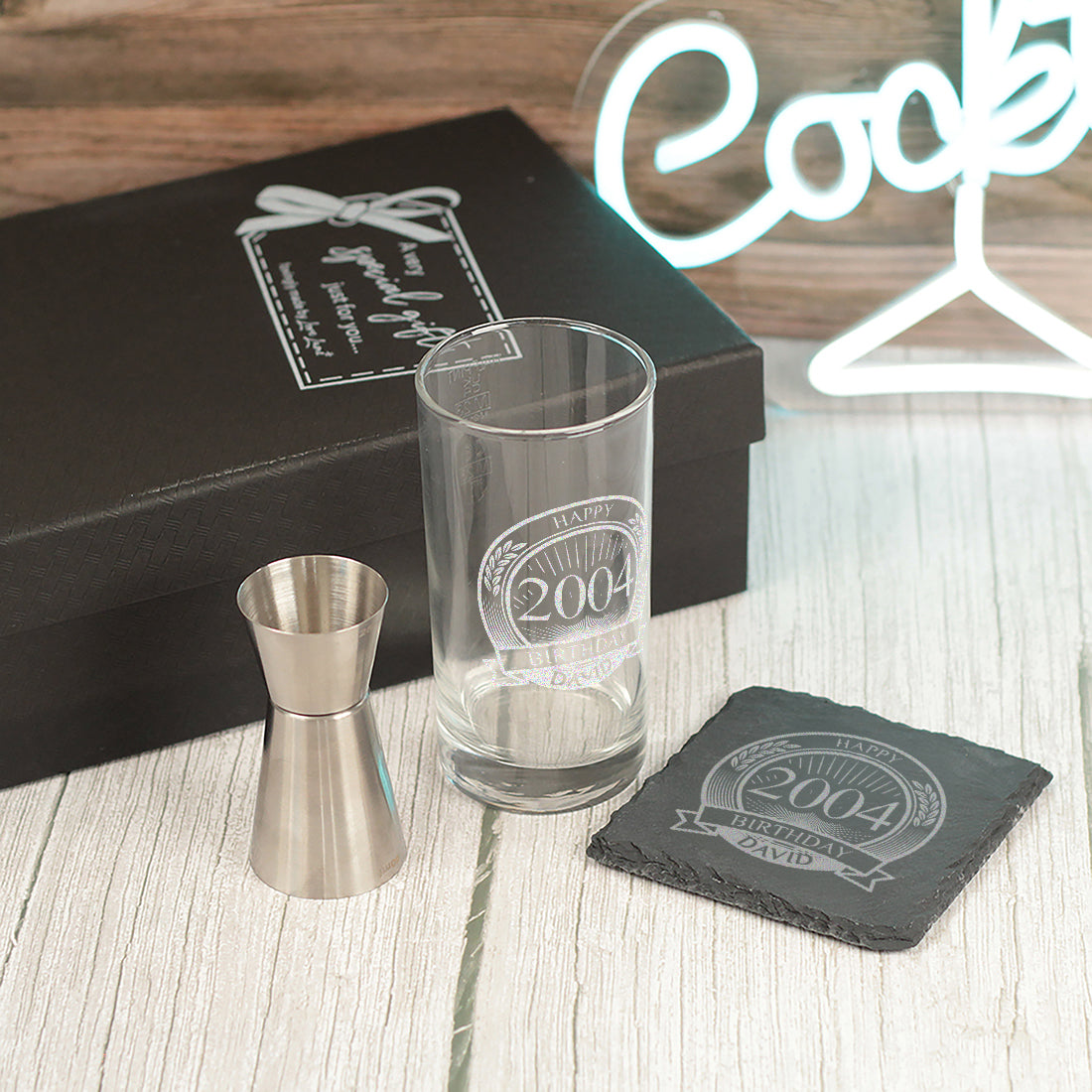 Birthday Year Highball Glass and Gift Boxed Set