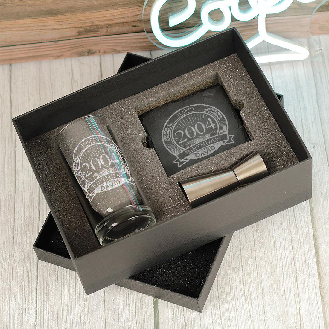 Birthday Year Highball Glass and Gift Boxed Set