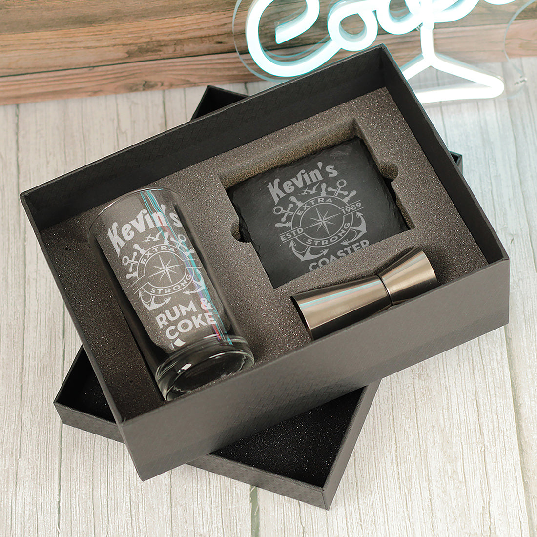 Personalised Rum & Coke Highball Glass and Gift Boxed Set