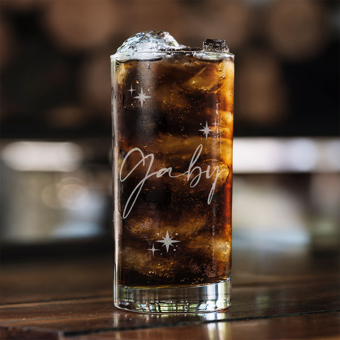 Personalised Highball Glass Pink Pamper Gift Box