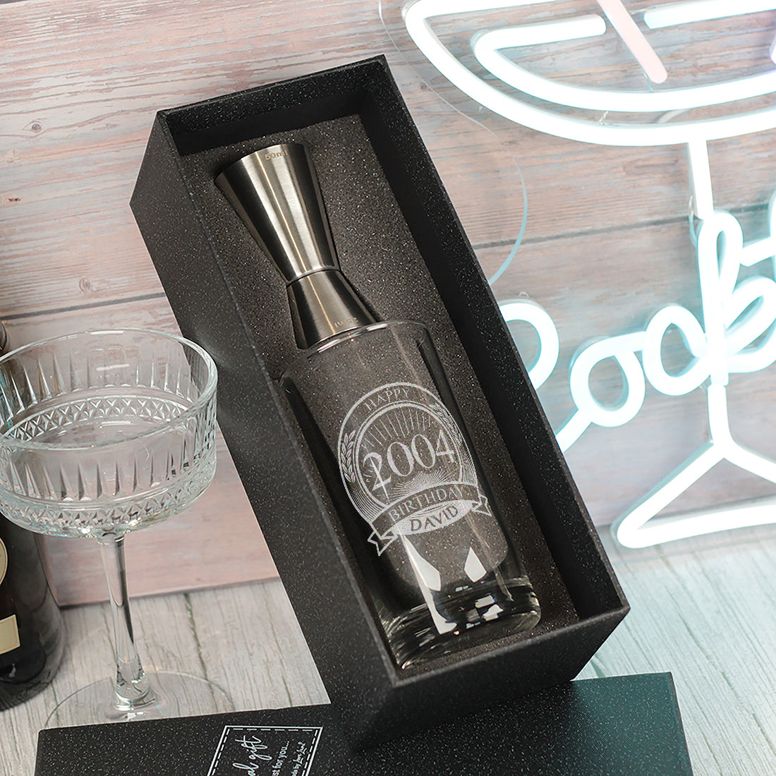 Birthday Year Highball Glass and Gift Boxed Set