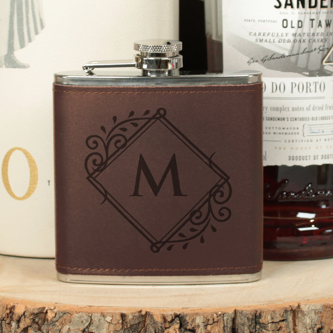 Personalised Ornate Frame Hip Flask-Love Lumi Ltd