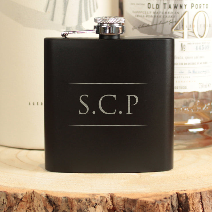 Classic Monogram Initials Hip Flask