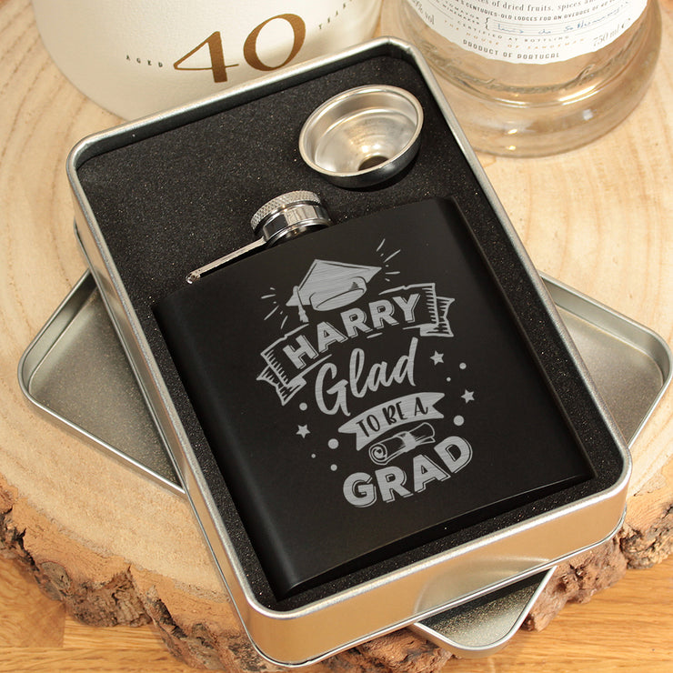 Glad to be a Grad Graduation Gift Hip Flask