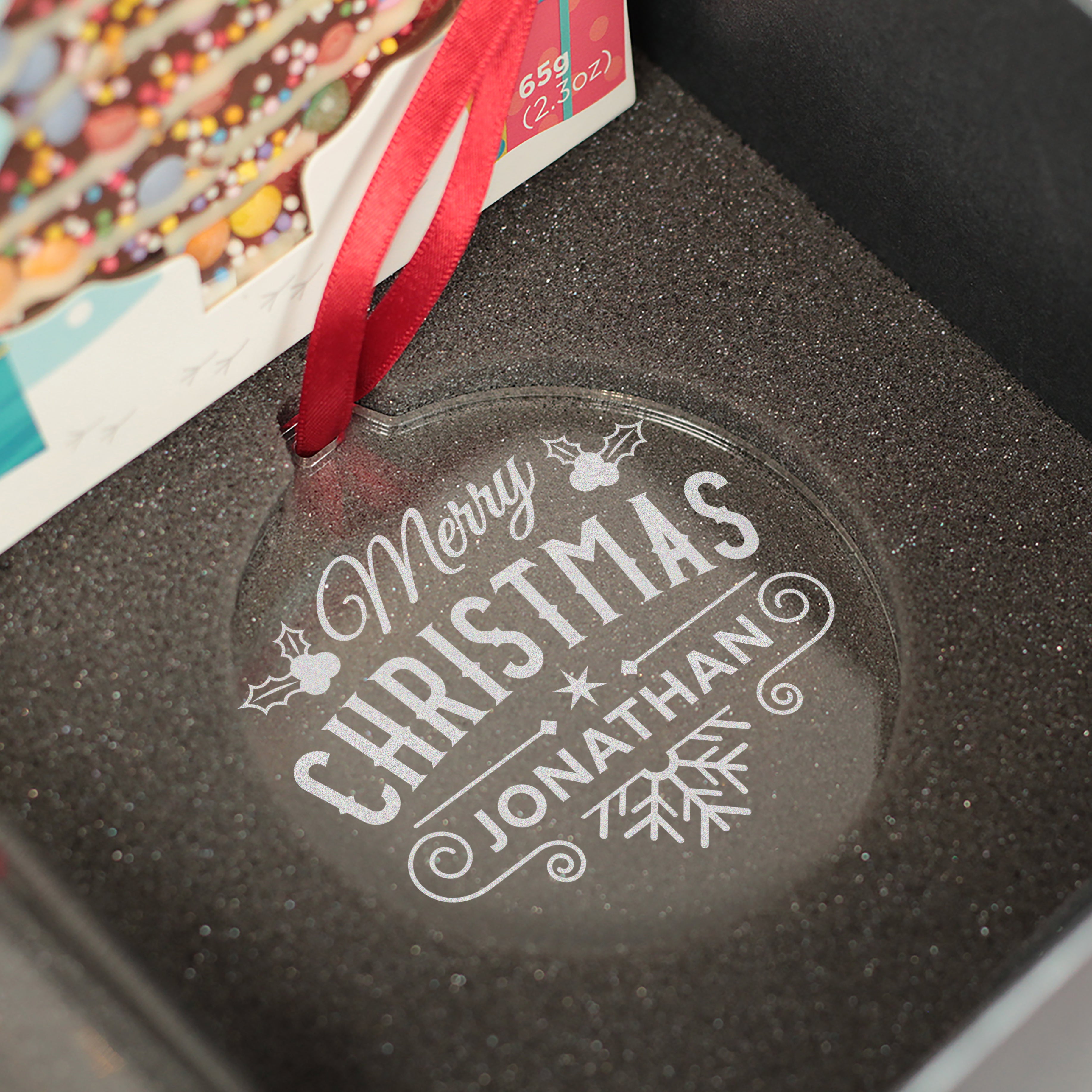 Christmas Holly and Snowflake Highball Glass and Decoration Gift Boxed Set