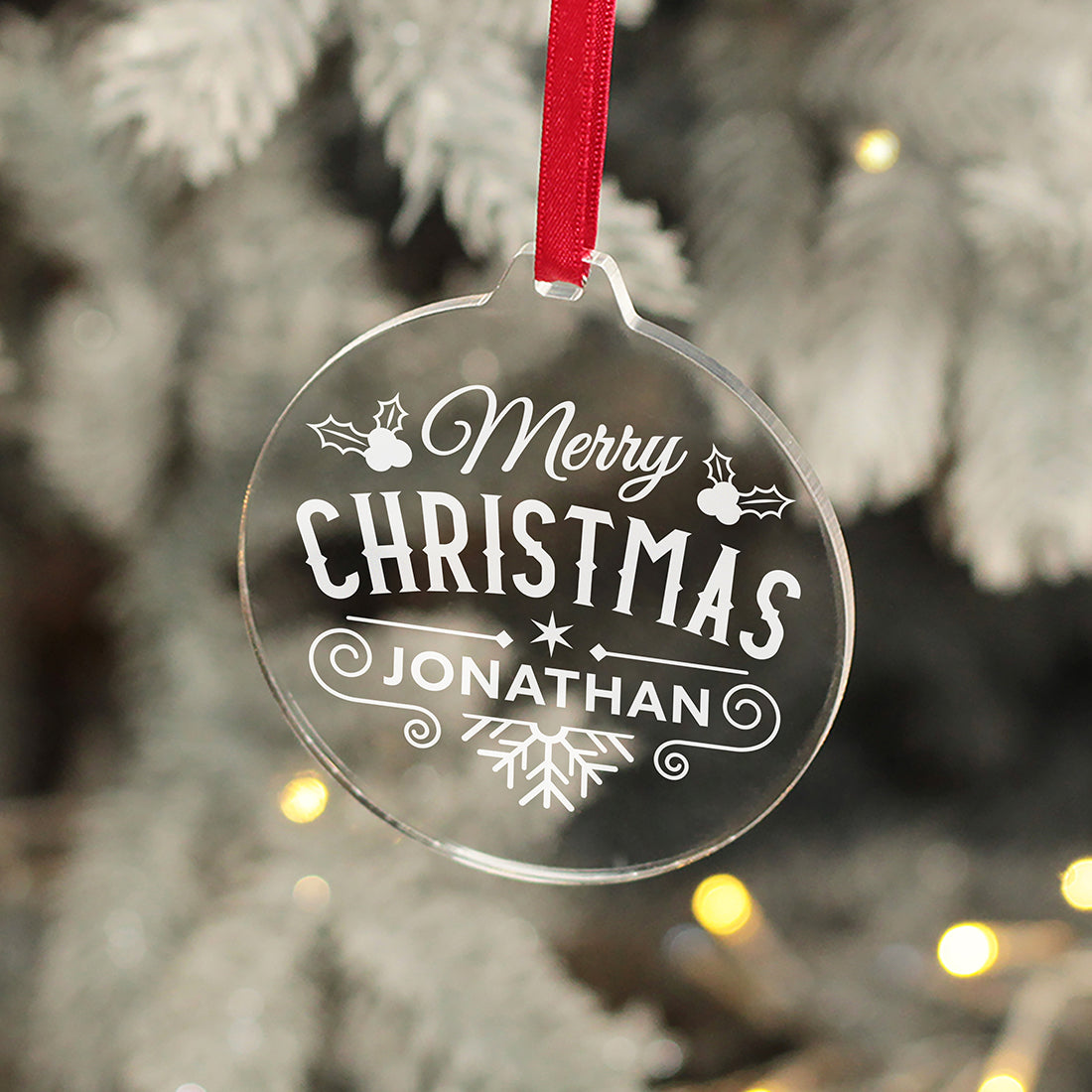 Christmas Holly & Snowflake Pint Glass and Gift Boxed Set