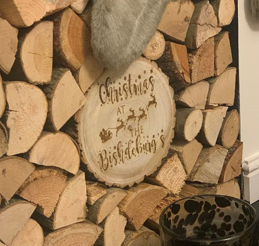 Personalised Family Christmas Wood Slice Decoration-Love Lumi Ltd