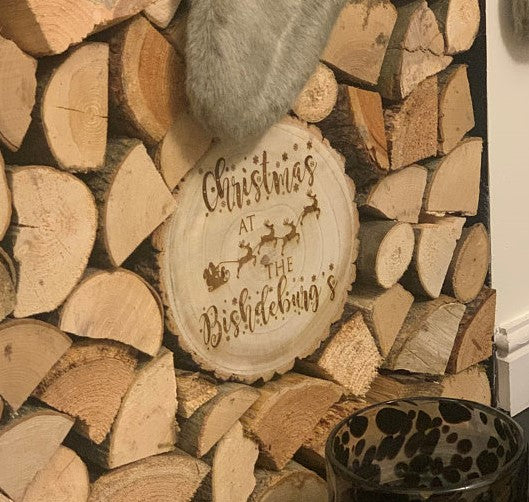 Personalised Family Christmas Wood Slice Decoration