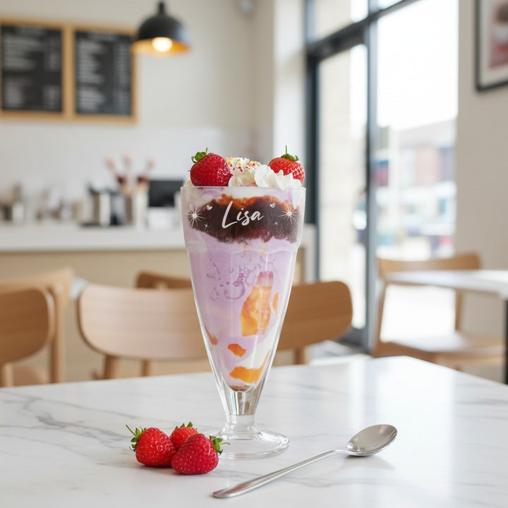 Hearts and Stars Ice Cream Sundae Milkshake Glass