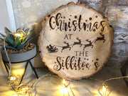 Personalised Family Christmas Wood Slice Decoration