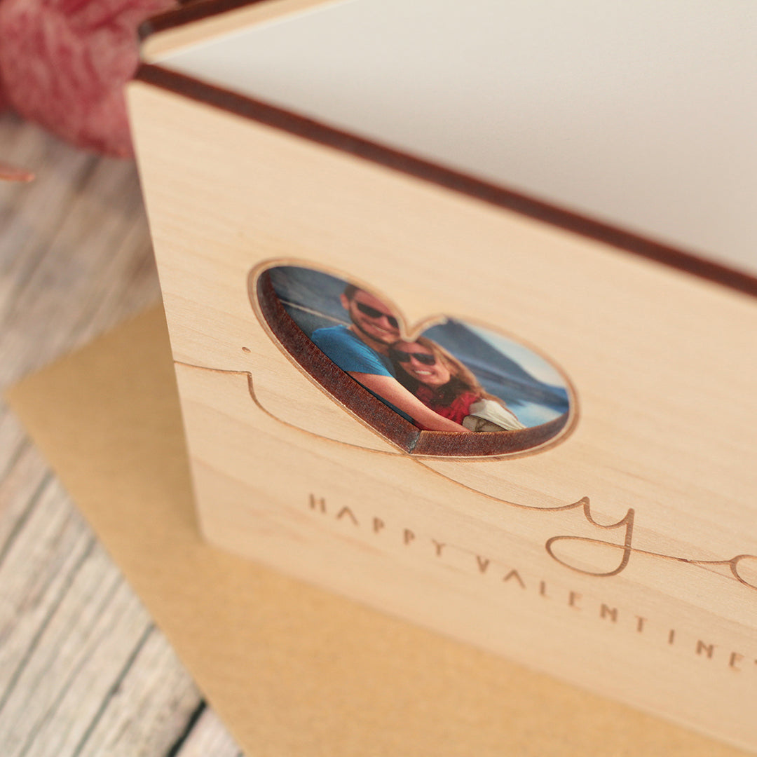 Personalised Valentines Day I Love You Photo Wooden Engraved Greetings Card-Love Lumi Ltd