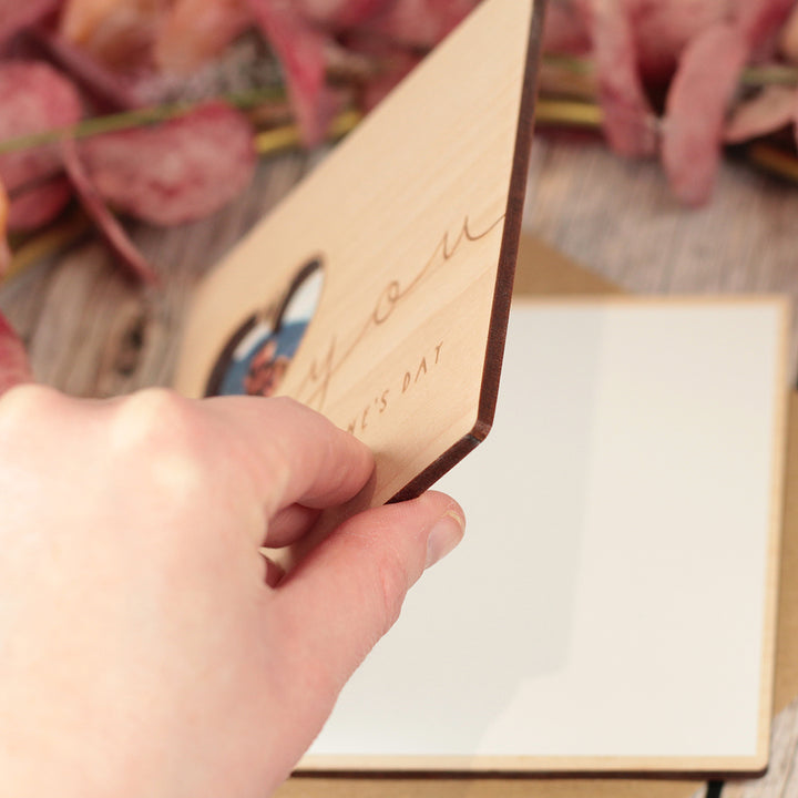 Personalised Valentines Day I Love You Photo Wooden Engraved Greetings Card-Love Lumi Ltd