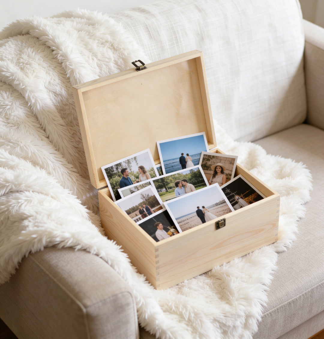 Lavender Large Wooden Memory Keepsake Box