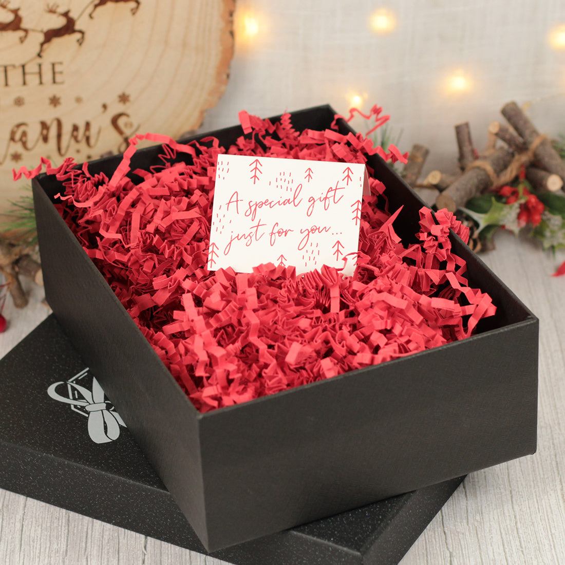 Christmas Holly and Snowflake Champagne Flute with Coaster and Decoration Gift Set