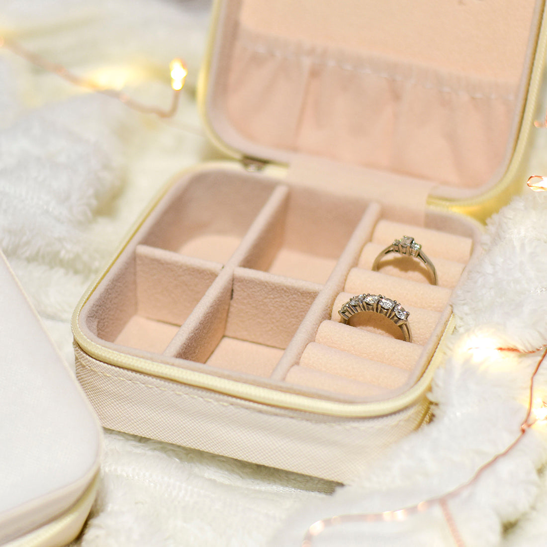 Personalised Floral Initial Travel Jewellery Storage Box-Love Lumi Ltd