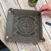 Marine Compass Snap Up PU Leather Desk Tidy Storage Tray-Love Lumi Ltd