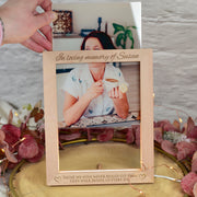 In Loving Memory Condolence Memorial Photo Light Up LED Wooden Picture Frame