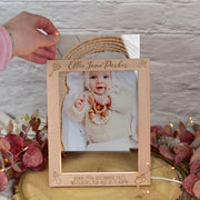 Personalised New Baby Photo Light Up LED Wooden Picture Frame
