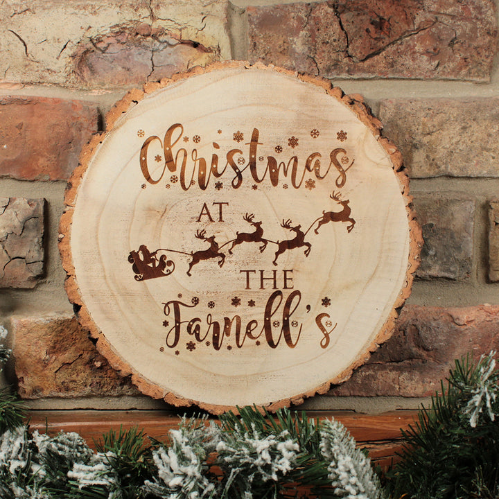 Personalised Family Christmas Wood Slice Decoration-Love Lumi Ltd