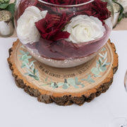 Large Eucalyptus Wreath Printed Wedding Wood Slice Table Centrepiece Decor-Love Lumi Ltd
