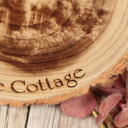 Engraved House Photo Tree Log Wood Slice Sign Decoration