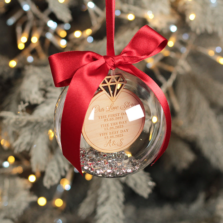 Love Story Ring Christmas Bauble