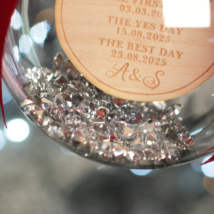 Love Story Ring Christmas Bauble