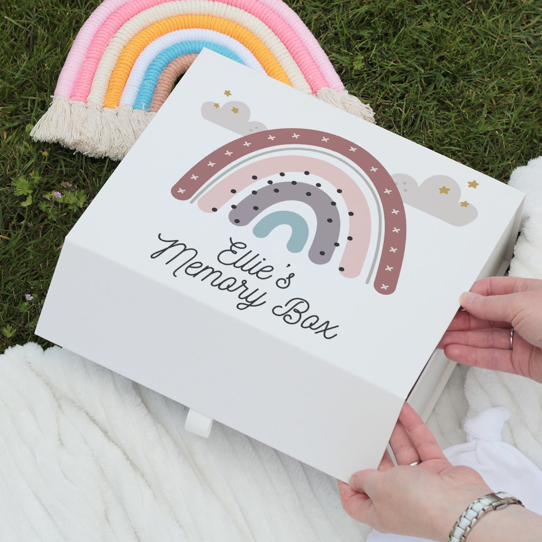 Pastel Rainbow Magnetic Memory Keepsake Box-Love Lumi Ltd