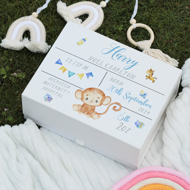 Animal Baby Birth Stats Magnetic Keepsake Memory Box