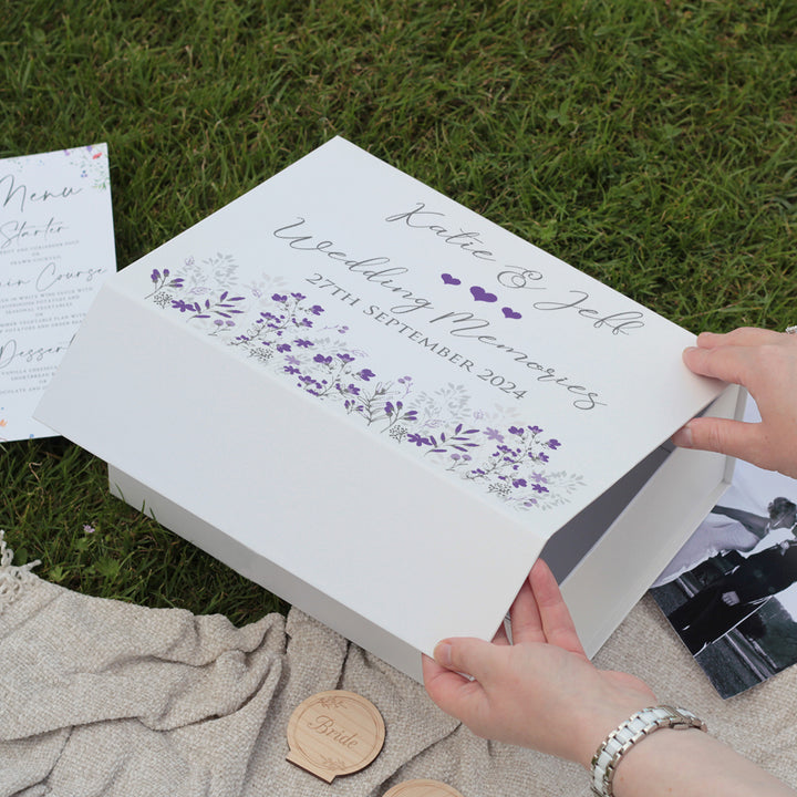 Forget-me-Not Wedding Keepsake Memory Box