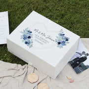 Geometric Floral Heart Wedding Magnetic Memory Keepsake Box-Love Lumi Ltd