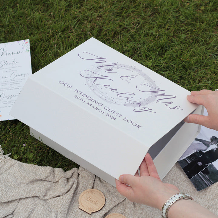 Sparkly Circle Wedding Memory Keepsake Box