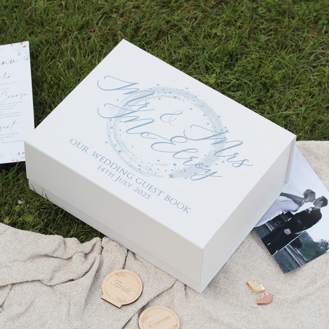 Sparkly Circle Wedding Memory Keepsake Box