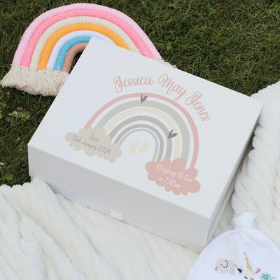 Baby Pastel Rainbow Magnetic Memory Keepsake Box