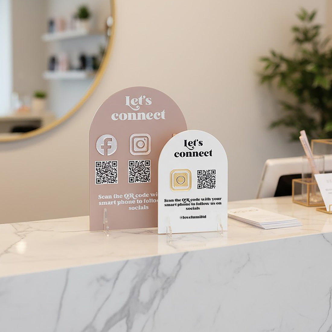 Custom Social Media and Website QR Code Acrylic Sign