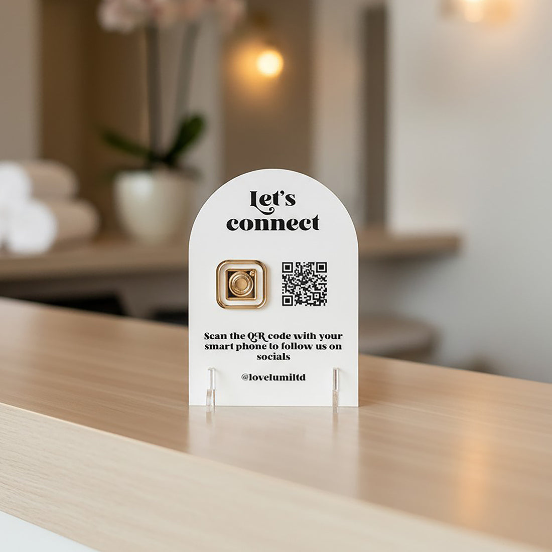 Custom Social Media and Website QR Code Acrylic Sign
