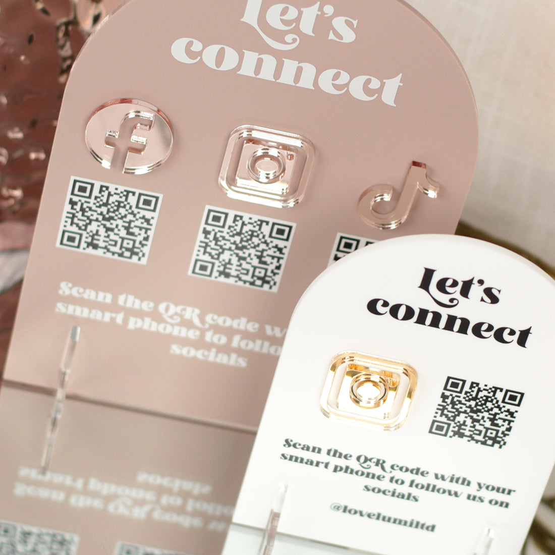 Custom Social Media and Website QR Code Acrylic Sign