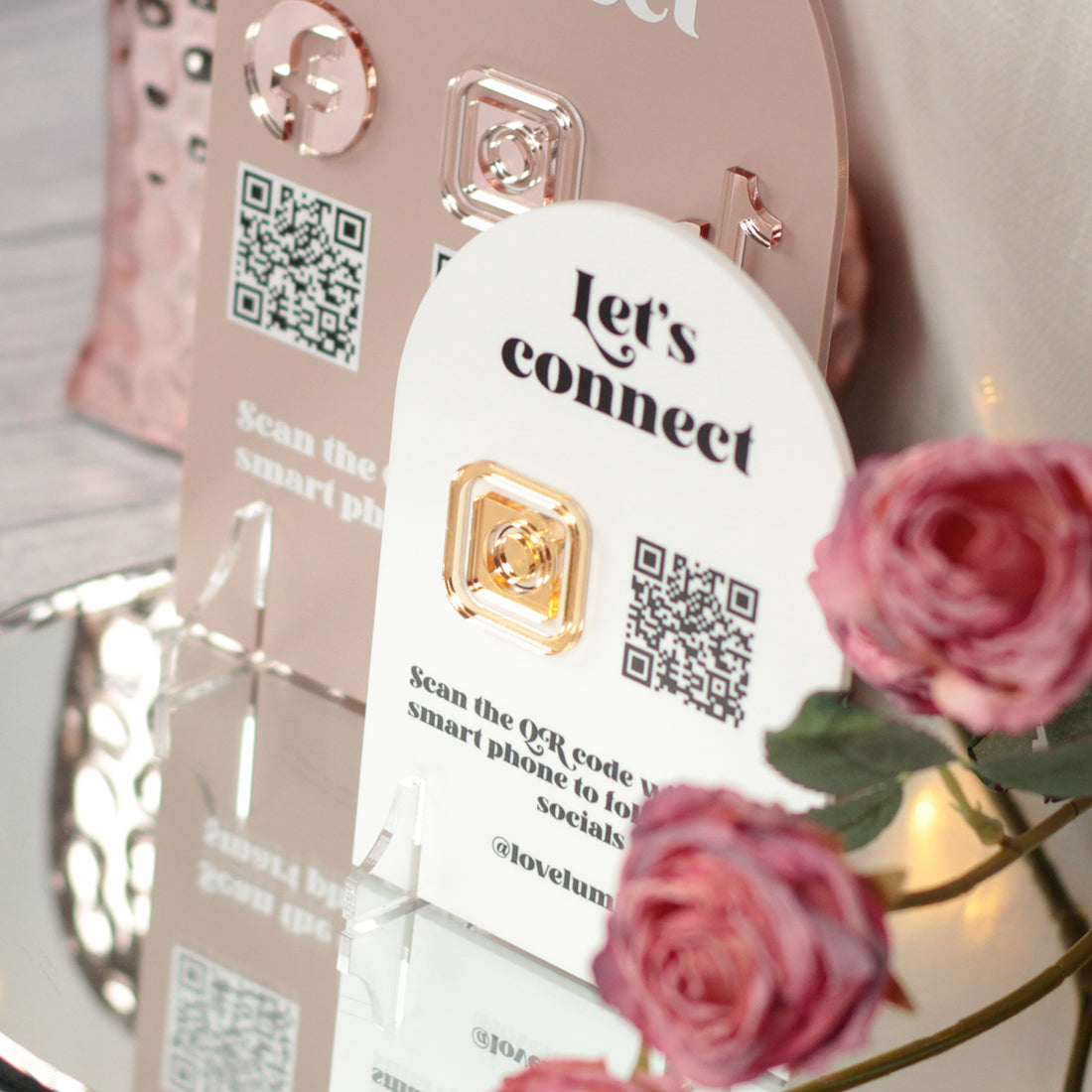 Custom Social Media and Website QR Code Acrylic Sign