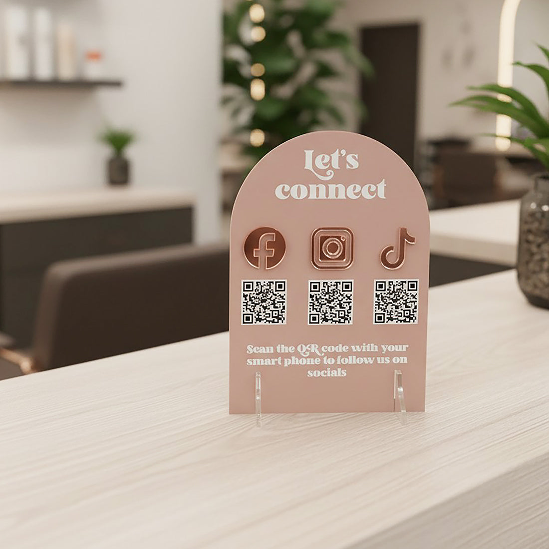 Custom Social Media and Website QR Code Acrylic Sign