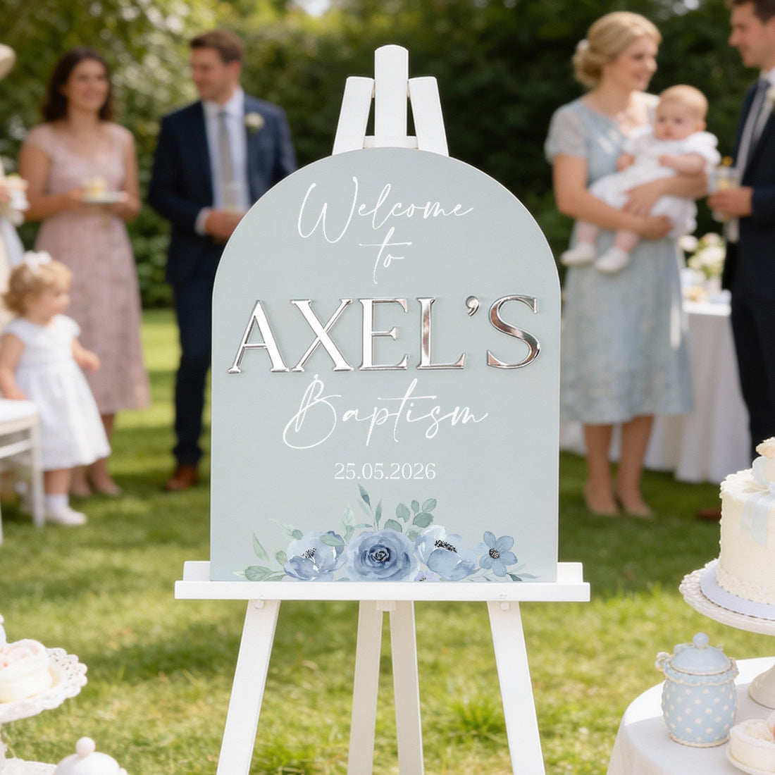 Christening or Baptism Arched 3D Acrylic Welcome Sign